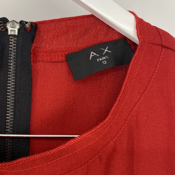 AX Paris Women Sleeveless Zip Back Crew Neck Shift Dress Knee Length Red Size 12 - Picture 4 of 5